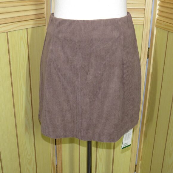 Halara Cocoa Brown Corduroy Back Zip Mini Skirt Skort Size Small NWT - Picture 4 of 9